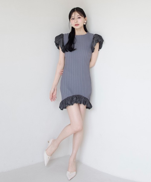EIMY ISTOIRE（エイミーイストワール）の「LULU MINI DRESS（ワンピース・レディース・オフホワイト/ブラック/チャコールグレー・FREE）」の8枚目の写真