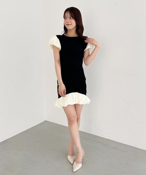 EIMY ISTOIRE（エイミーイストワール）の「LULU MINI DRESS（ワンピース・レディース・オフホワイト/ブラック/チャコールグレー・FREE）」の10枚目の写真
