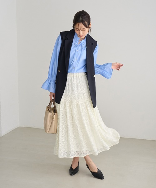 ROPE' PICNIC(ロペピクニック)の「レースティアードスカート(スカート・レディース・チャコールグレー/サックスブルー/ブラウン系その他/キナリ・FREE)」の18枚目の写真