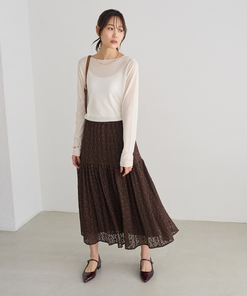 ROPE' PICNIC(ロペピクニック)の「レースティアードスカート(スカート・レディース・チャコールグレー/サックスブルー/ブラウン系その他/キナリ・FREE)」の20枚目の写真