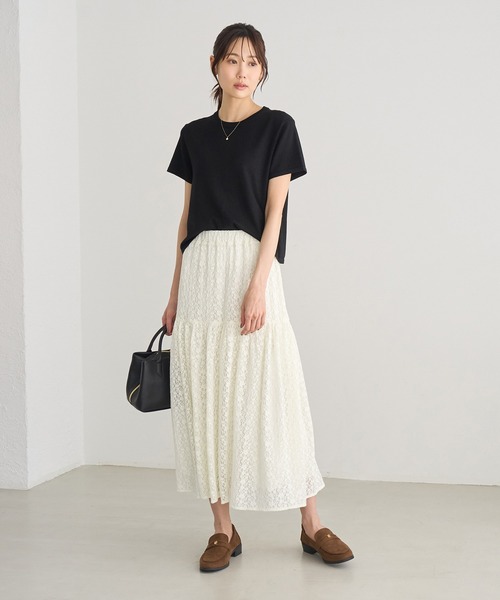 ROPE' PICNIC(ロペピクニック)の「レースティアードスカート(スカート・レディース・チャコールグレー/サックスブルー/ブラウン系その他/キナリ・FREE)」の9枚目の写真