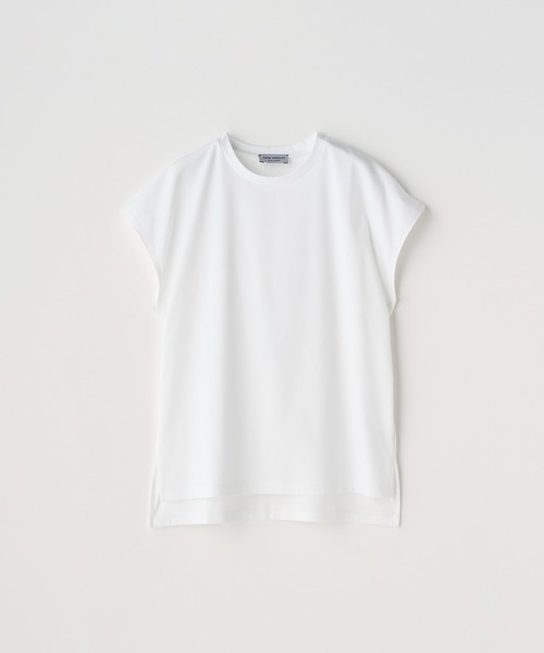 JOHN SMEDLEY(ジョンスメドレー)の「コットンジョーゼットジャージーフレンチスリーブTシャツ|TS101(Tシャツ/カットソー・レディース・ホワイト・F)」の1枚目の写真