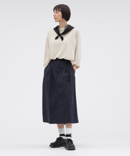 MHL.(エムエイチエル)の「SMOOTH COTTON JERSEY(Tシャツ/カットソー・レディース・ダークブラウン/オフホワイト・2)」の3枚目の写真