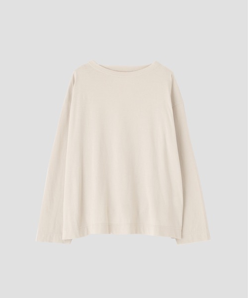 MHL.(エムエイチエル)の「SMOOTH COTTON JERSEY(Tシャツ/カットソー・レディース・ダークブラウン/オフホワイト・2)」の4枚目の写真