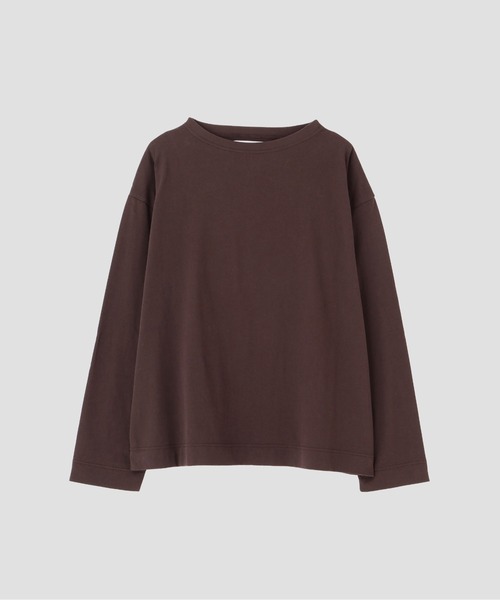 MHL.(エムエイチエル)の「SMOOTH COTTON JERSEY(Tシャツ/カットソー・レディース・ダークブラウン/オフホワイト・2)」の8枚目の写真