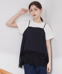 OPAQUE.CLIP | 裾レース マットサテンキャミ【洗濯機OK】(シャツ/ブラウス)