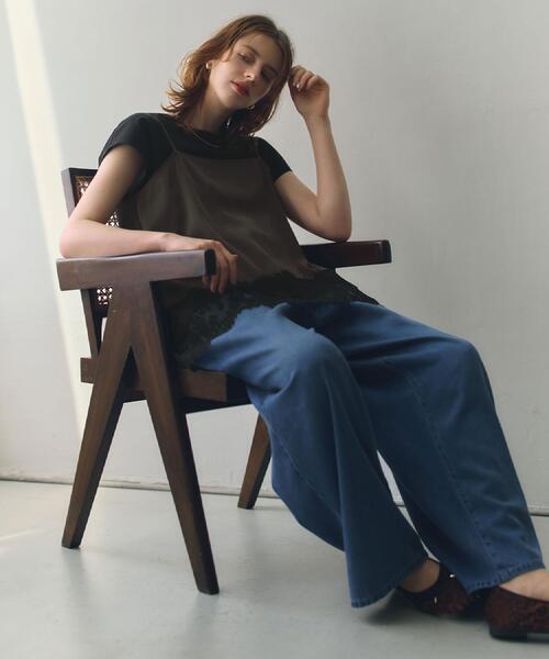 OPAQUE.CLIP（オペークドットクリップ）の「裾レース マットサテンキャミ【洗濯機OK】（シャツ/ブラウス・レディース・ネイビー/ブラウン系その他・00）」の19枚目の写真