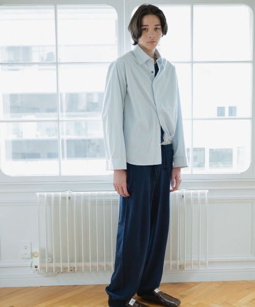 common gull products.(コモンガルプロダクツ)の「褪せたダブルカフスシャツ(シャツ/ブラウス・レディース・ダークブラウン系/ベージュ系/ライトブルー・SMALL/LARGE/MEDIUM)」の18枚目の写真