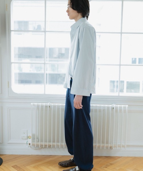 common gull products.(コモンガルプロダクツ)の「褪せたダブルカフスシャツ(シャツ/ブラウス・レディース・ダークブラウン系/ベージュ系/ライトブルー・SMALL/LARGE/MEDIUM)」の20枚目の写真