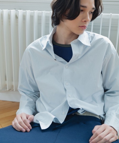 common gull products.(コモンガルプロダクツ)の「褪せたダブルカフスシャツ(シャツ/ブラウス・レディース・ダークブラウン系/ベージュ系/ライトブルー・SMALL/LARGE/MEDIUM)」の12枚目の写真