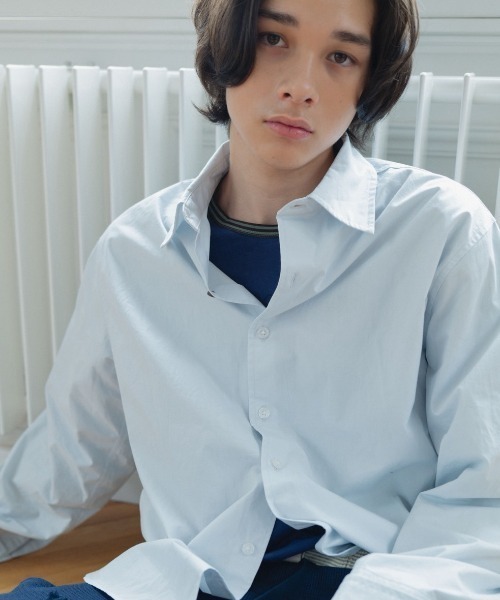 common gull products.(コモンガルプロダクツ)の「褪せたダブルカフスシャツ(シャツ/ブラウス・レディース・ダークブラウン系/ベージュ系/ライトブルー・SMALL/LARGE/MEDIUM)」の13枚目の写真