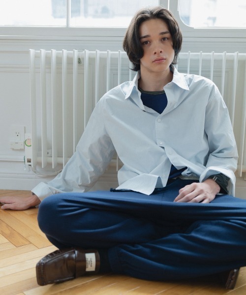 common gull products.(コモンガルプロダクツ)の「褪せたダブルカフスシャツ(シャツ/ブラウス・レディース・ダークブラウン系/ベージュ系/ライトブルー・SMALL/LARGE/MEDIUM)」の14枚目の写真