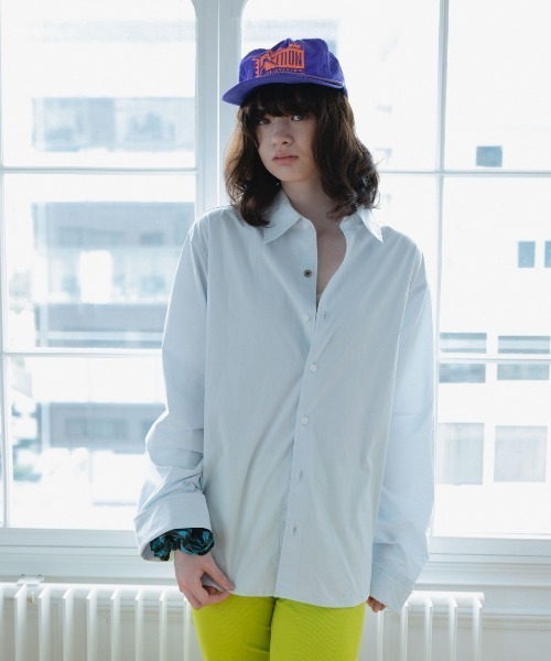 common gull products.(コモンガルプロダクツ)の「褪せたダブルカフスシャツ(シャツ/ブラウス・レディース・ダークブラウン系/ベージュ系/ライトブルー・SMALL/LARGE/MEDIUM)」の8枚目の写真