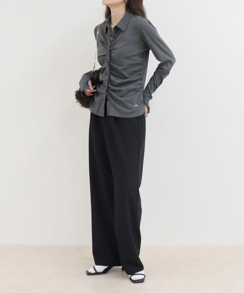 fredy emue（フレディエミュ）の「TRタックストレートパンツ（その他パンツ・レディース・グレー/ブラック・38/36）」の6枚目の写真