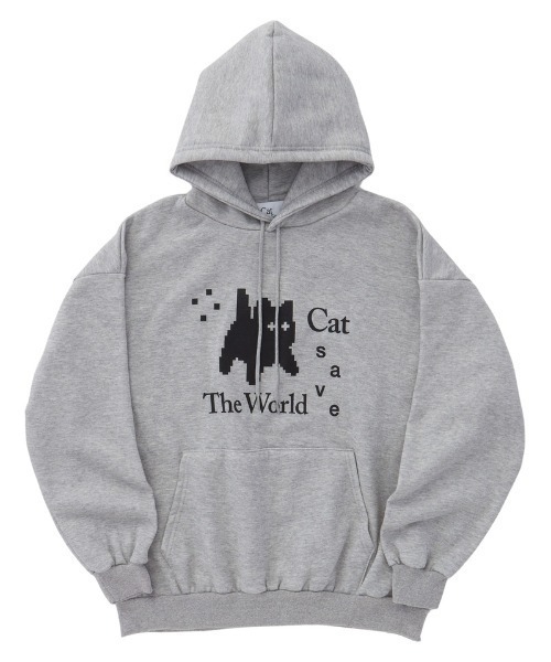 CATSAVETHEWORLD（キャットセーブザワールド）の「◇CATSAVETHEWORLD◇ブランド直輸入正規品/ピクセルアートフーディ Pixel art hoodie (2Color)（パーカー・レディース・グレー/ブラック・FREE）」の21枚目の写真