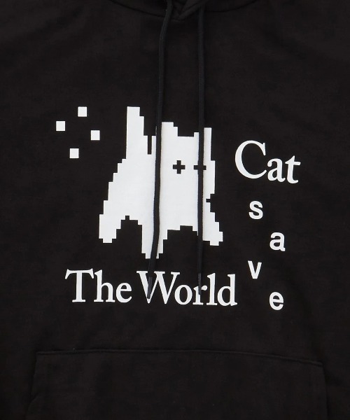 CATSAVETHEWORLD（キャットセーブザワールド）の「◇CATSAVETHEWORLD◇ブランド直輸入正規品/ピクセルアートフーディ Pixel art hoodie (2Color)（パーカー・レディース・グレー/ブラック・FREE）」の5枚目の写真