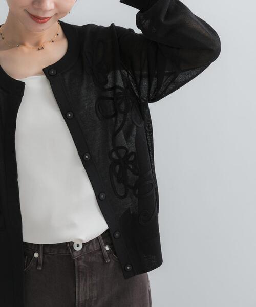 URBAN RESEARCH ROSSO WOMEN(アーバンリサーチ ロッソ)の「Torrazzo Donna CORD LACE SHEER CARDIGAN(カーディガン/ボレロ・レディース・ホワイト/グレー/ブラック・FREE)」の12枚目の写真