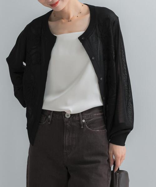 URBAN RESEARCH ROSSO WOMEN(アーバンリサーチ ロッソ)の「Torrazzo Donna CORD LACE SHEER CARDIGAN(カーディガン/ボレロ・レディース・ホワイト/グレー/ブラック・FREE)」の13枚目の写真