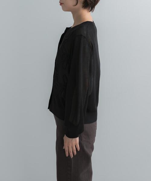 URBAN RESEARCH ROSSO WOMEN(アーバンリサーチ ロッソ)の「Torrazzo Donna CORD LACE SHEER CARDIGAN(カーディガン/ボレロ・レディース・ホワイト/グレー/ブラック・FREE)」の8枚目の写真