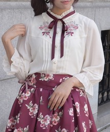axes femme POETIQUE | コスモスブーケ刺繍七分袖BL(シャツ/ブラウス)