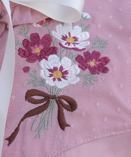 axes femme POETIQUE(アクシーズファムポエティック)の「コスモスブーケ刺繍七分袖BL(シャツ/ブラウス・レディース・ピンク/キナリ・MEDIUM)」の6枚目の写真