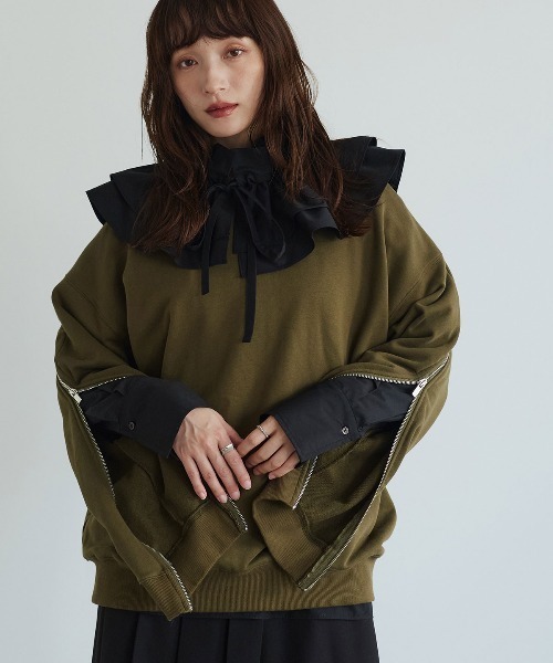 W:Huku(フーク)の「【W:Huku / ノンアイロンシリーズ】2wayショルダーフリルブラウス / No-Iron 2-Way Shoulder-Ruffle Blouse(シャツ/ブラウス・レディース・オフホワイト/ブラック/パープル・FREE)」の20枚目の写真