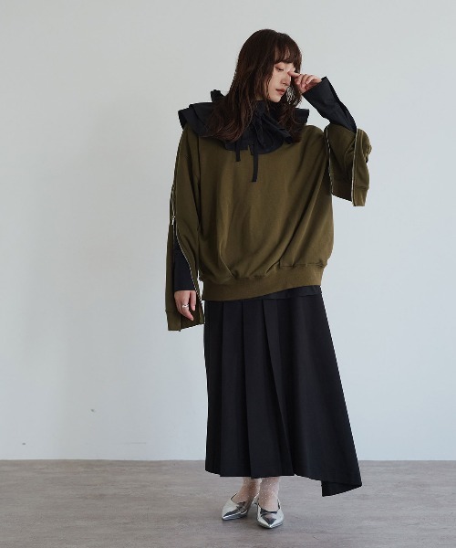 W:Huku(フーク)の「【W:Huku / ノンアイロンシリーズ】2wayショルダーフリルブラウス / No-Iron 2-Way Shoulder-Ruffle Blouse(シャツ/ブラウス・レディース・オフホワイト/ブラック/パープル・FREE)」の21枚目の写真