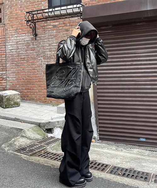 WESTBOY(ウエストボーイ)の「Y2K シングルライダース エコレザージャケット WO26W8OT01(ライダースジャケット・メンズ・ブラック・XL/L)」の2枚目の写真