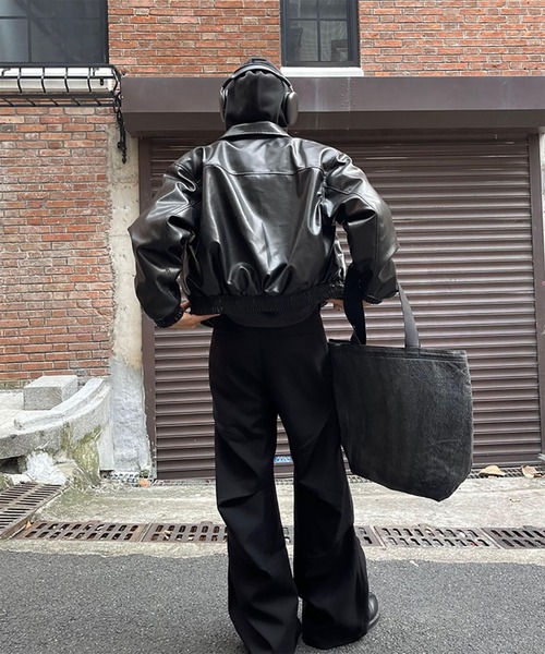 WESTBOY(ウエストボーイ)の「Y2K シングルライダース エコレザージャケット WO26W8OT01(ライダースジャケット・メンズ・ブラック・XL/L)」の5枚目の写真