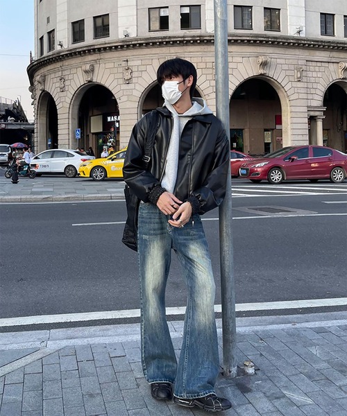 WESTBOY(ウエストボーイ)の「Y2K シングルライダース エコレザージャケット WO26W8OT01(ライダースジャケット・メンズ・ブラック・XL/L)」の9枚目の写真