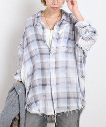 R13 | 【R13/アールサーティーン】SHREDDED SEAM DROP NECK SHIRT(シャツ/ブラウス)
