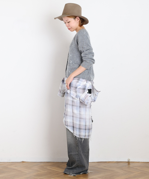 R13(アールサーティーン)の「【R13/アールサーティーン】SHREDDED SEAM DROP NECK SHIRT(シャツ/ブラウス・レディース・スカイブルー・FREE)」の7枚目の写真