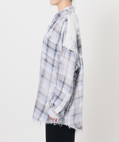 R13(アールサーティーン)の「【R13/アールサーティーン】SHREDDED SEAM DROP NECK SHIRT(シャツ/ブラウス・レディース・スカイブルー・FREE)」の10枚目の写真