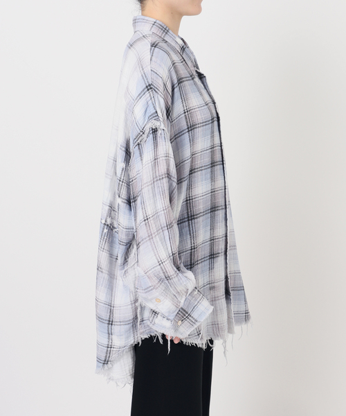 R13(アールサーティーン)の「【R13/アールサーティーン】SHREDDED SEAM DROP NECK SHIRT(シャツ/ブラウス・レディース・スカイブルー・FREE)」の12枚目の写真