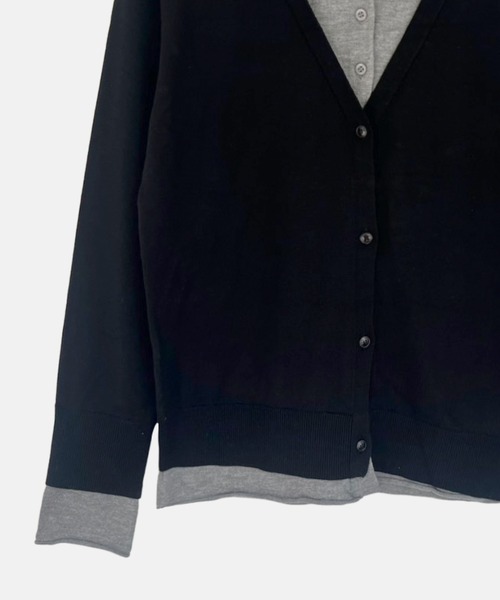 LE CIEL BLEU(ルシェルブルー)の「トロンプルイユカーディガン / Trompe-l'oeil Cardigan(ニット/セーター・レディース・ブラック/ボルドー/チャコールグレー・36)」の8枚目の写真