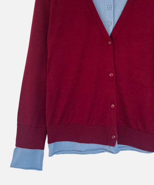LE CIEL BLEU(ルシェルブルー)の「トロンプルイユカーディガン / Trompe-l'oeil Cardigan(ニット/セーター・レディース・ブラック/ボルドー/チャコールグレー・36)」の16枚目の写真