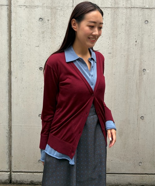 LE CIEL BLEU(ルシェルブルー)の「トロンプルイユカーディガン / Trompe-l'oeil Cardigan(ニット/セーター・レディース・ブラック/ボルドー/チャコールグレー・36)」の13枚目の写真