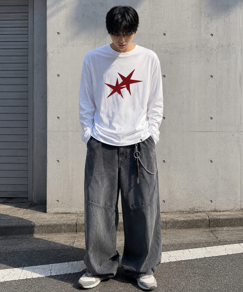 GRAVER ORDINARY（グレイバーオーディナリー）の「[ODNR UNISEX]ツインズスター ロングスリーブ Tシャツ_ホワイト（Tシャツ/カットソー・レディース・ホワイト・MEDIUM/LARGE）」の10枚目の写真