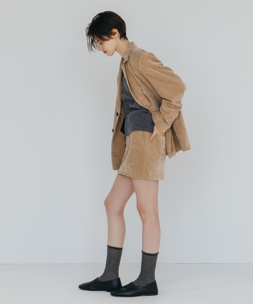 CREDONA(クレドナ)の「CORDUROY TAILORED JACKET/コーデュロイテーラードジャケット(テーラードジャケット・レディース・ネイビー/ベージュ・1/0)」の11枚目の写真