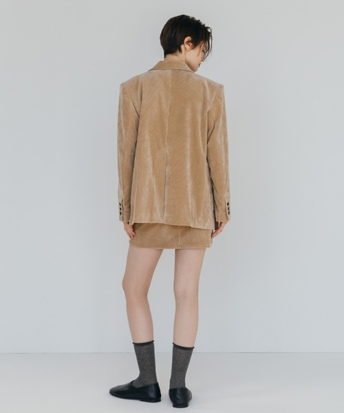 CREDONA(クレドナ)の「CORDUROY TAILORED JACKET/コーデュロイテーラードジャケット(テーラードジャケット・レディース・ネイビー/ベージュ・1/0)」の12枚目の写真