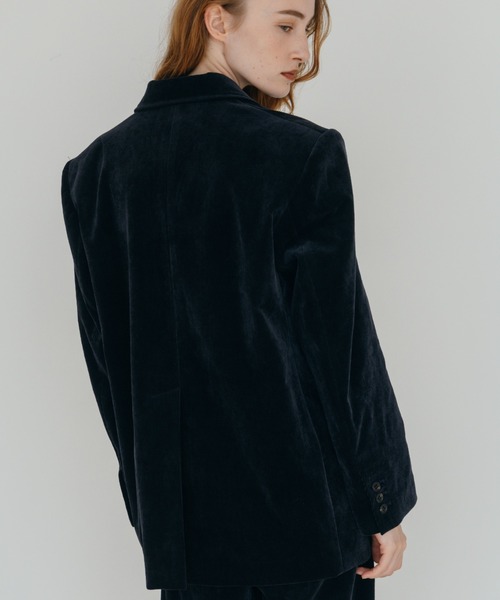 CREDONA(クレドナ)の「CORDUROY TAILORED JACKET/コーデュロイテーラードジャケット(テーラードジャケット・レディース・ネイビー/ベージュ・1/0)」の16枚目の写真
