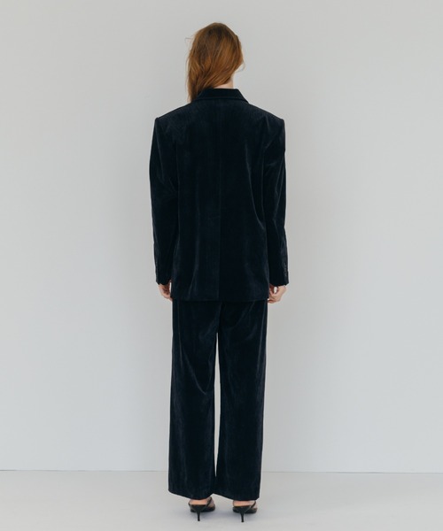 CREDONA(クレドナ)の「CORDUROY TAILORED JACKET/コーデュロイテーラードジャケット(テーラードジャケット・レディース・ネイビー/ベージュ・1/0)」の18枚目の写真