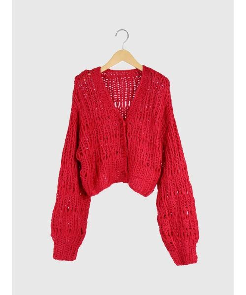 FIKA.(フィーカ)の「Chunky open knit cardigan(カーディガン/ボレロ・レディース・ブラック/レッド/オフホワイト・MEDIUM)」の3枚目の写真