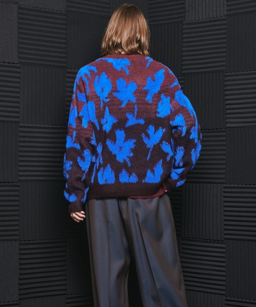 MAISON SPECIAL(メゾンスペシャル)の「《UNISEX》フラワーグラデーションプライムオーバーシャギーニットセーター/Flower Gradation Prime-Over Shaggy Knit Sweater【MAISON SPECIAL/メゾンスペシャル】(ニット/セーター・メンズ・ライトグリーン/バーガンディー・1/0/2)」の13枚目の写真