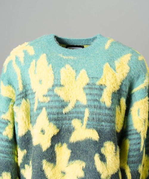 MAISON SPECIAL(メゾンスペシャル)の「《UNISEX》フラワーグラデーションプライムオーバーシャギーニットセーター/Flower Gradation Prime-Over Shaggy Knit Sweater【MAISON SPECIAL/メゾンスペシャル】(ニット/セーター・メンズ・ライトグリーン/バーガンディー・1/0/2)」の18枚目の写真