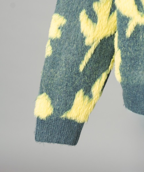 MAISON SPECIAL(メゾンスペシャル)の「《UNISEX》フラワーグラデーションプライムオーバーシャギーニットセーター/Flower Gradation Prime-Over Shaggy Knit Sweater【MAISON SPECIAL/メゾンスペシャル】(ニット/セーター・メンズ・ライトグリーン/バーガンディー・1/0/2)」の19枚目の写真