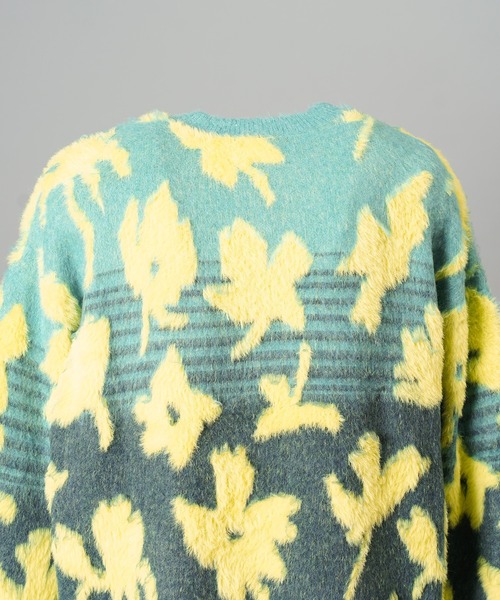 MAISON SPECIAL(メゾンスペシャル)の「《UNISEX》フラワーグラデーションプライムオーバーシャギーニットセーター/Flower Gradation Prime-Over Shaggy Knit Sweater【MAISON SPECIAL/メゾンスペシャル】(ニット/セーター・メンズ・ライトグリーン/バーガンディー・1/0/2)」の20枚目の写真