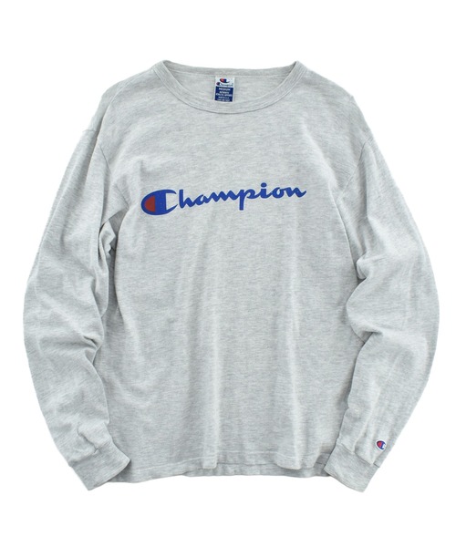 Champion(チャンピオン)の「【USED】90's Champion ロゴ ロングスリーブ Tシャツ USA製(Tシャツ/カットソー・メンズ・グレー・MEDIUM)」の1枚目の写真