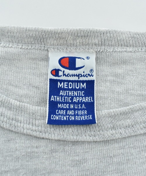 Champion(チャンピオン)の「【USED】90's Champion ロゴ ロングスリーブ Tシャツ USA製(Tシャツ/カットソー・メンズ・グレー・MEDIUM)」の4枚目の写真