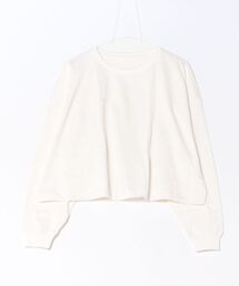 【HANES/ヘインズ】【独自製法で生み出したこだわりの白】SHIRO for HER クロップドワイドロンT クルーネック シンプル 無地 クリーン ブラインドステッチ